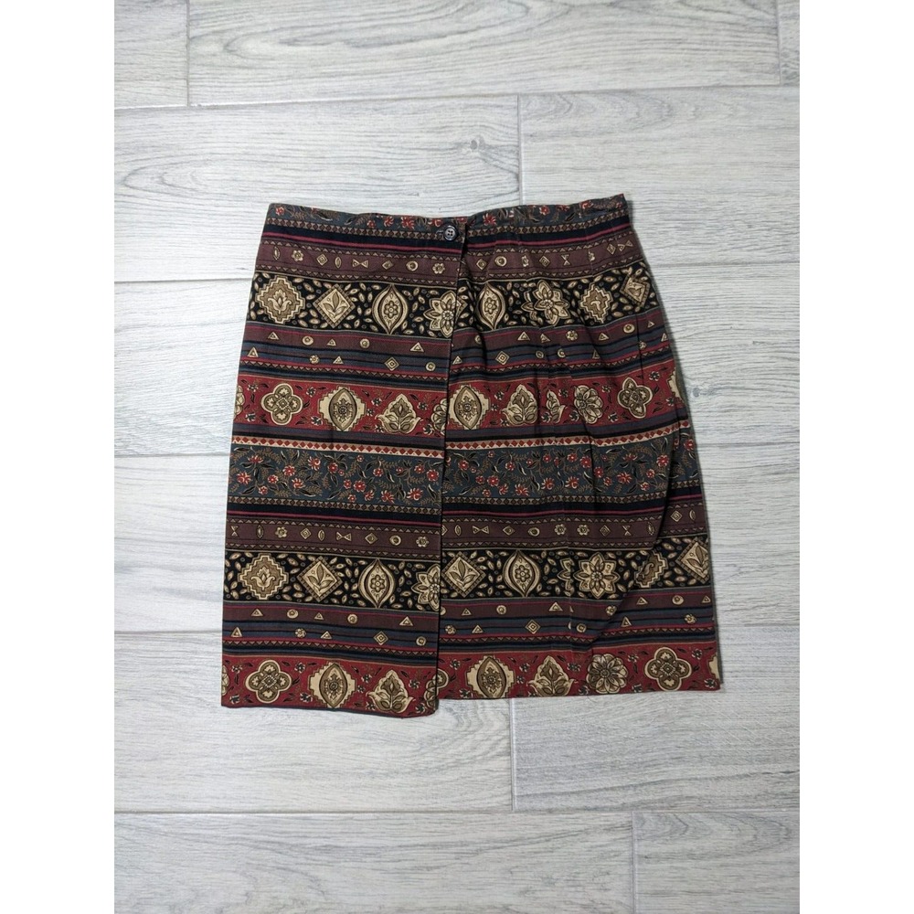 Vintage Breeches Wrap Skirt Southwestern Bohemian Sz 10 Made In USA‎ Cotton N78